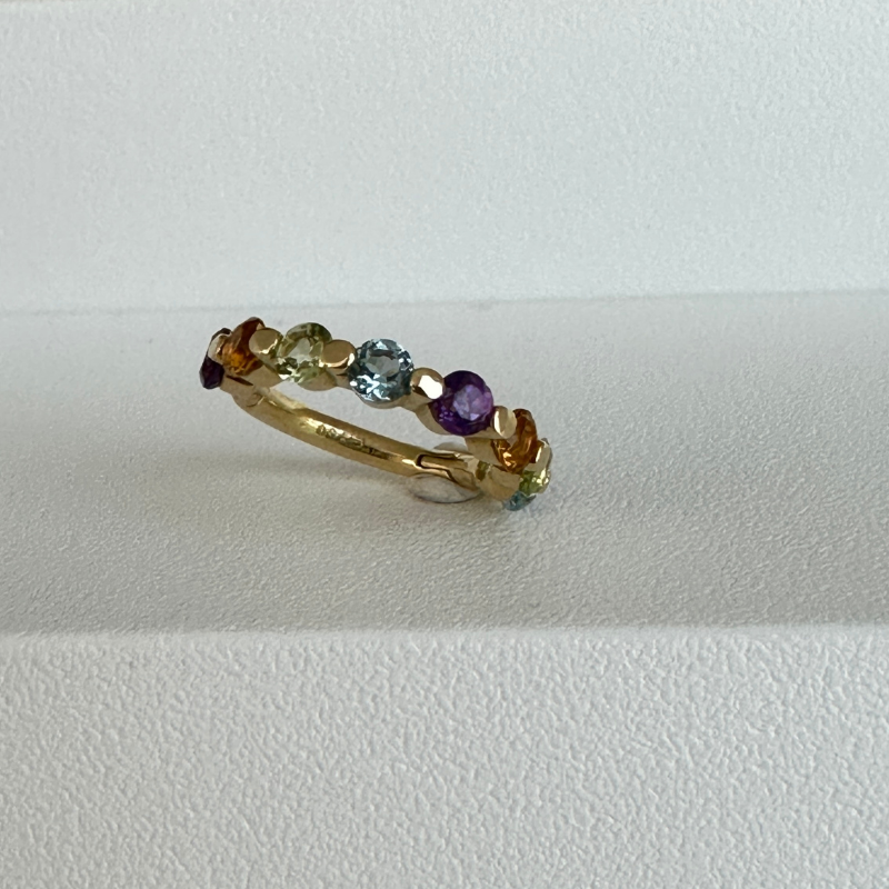 Anneau Clicker en Or Jaune 18 Carats – Pierres Précieuses