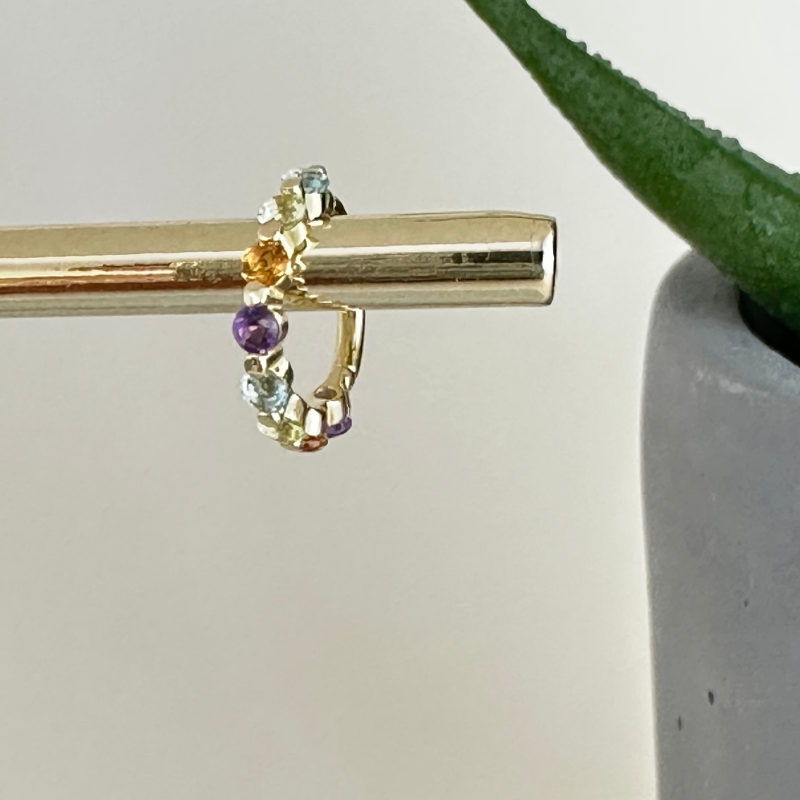 Anneau Clicker en Or Jaune 18 Carats – Pierres Précieuses