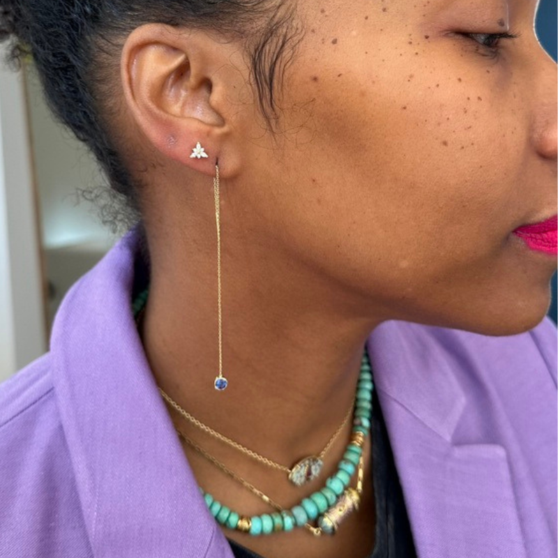 Blue Topaz Gemstone Drop Earring