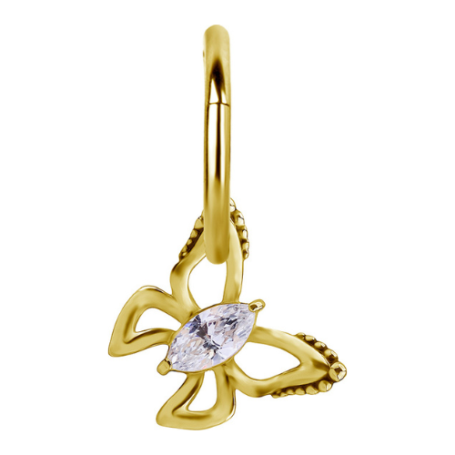 Yellow gold butterfly charm
