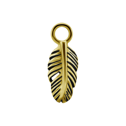 Charm plume en or jaune