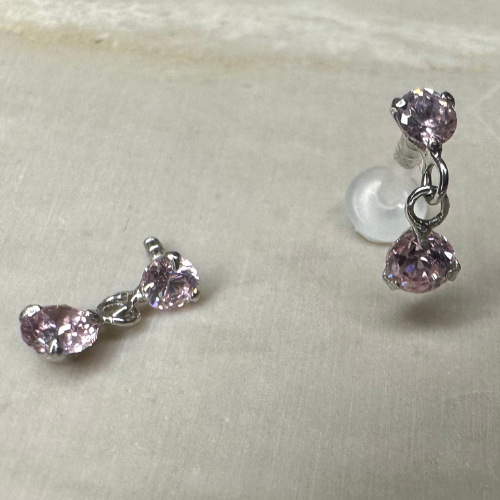 White gold helix piercing pendant with zirconium oxide