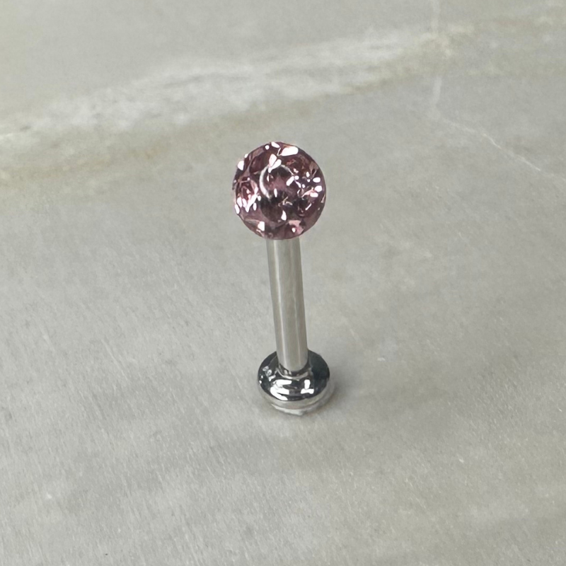 Piercing vissable or blanc avec cristal de Swarovski