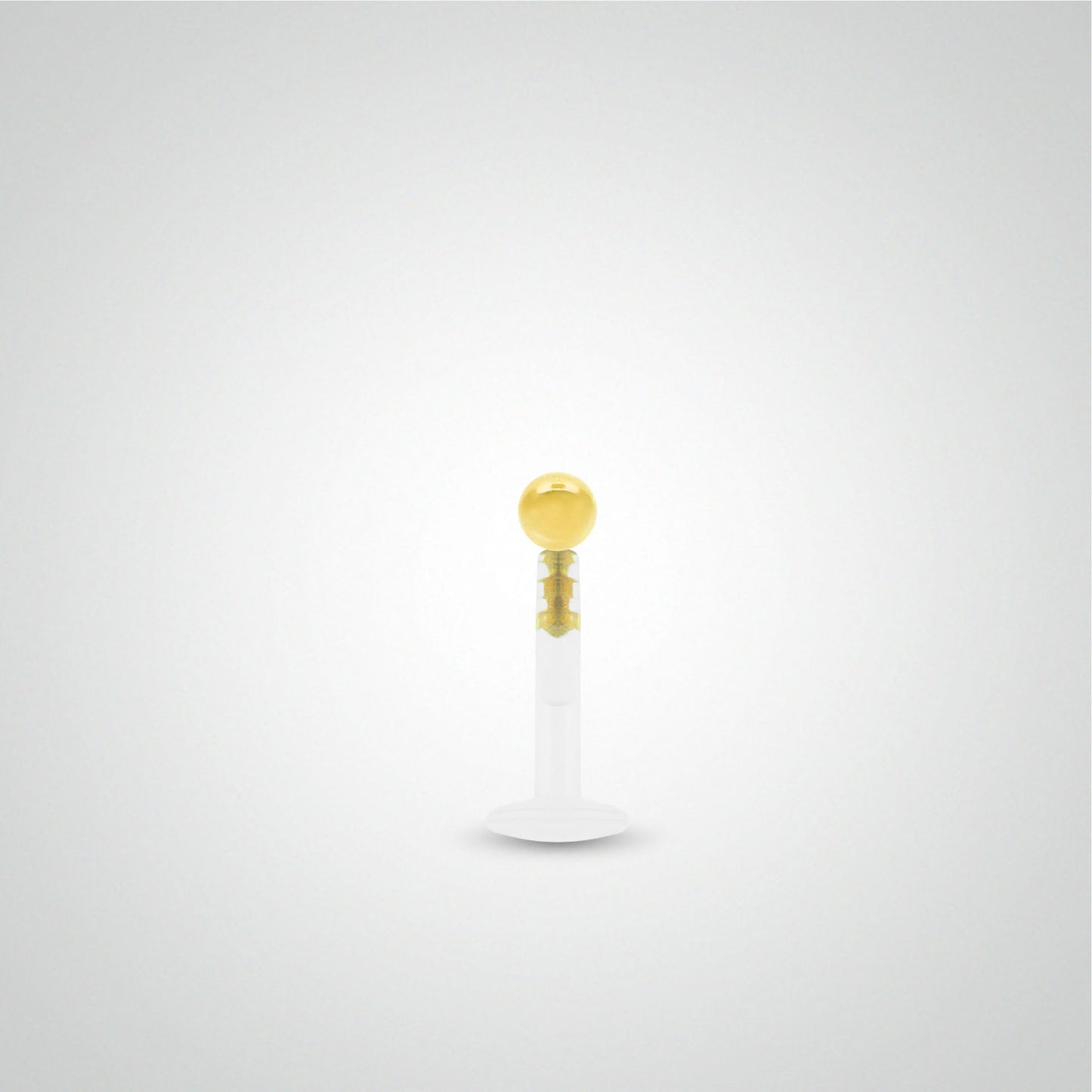 Clip-on yellow gold piercing with ball