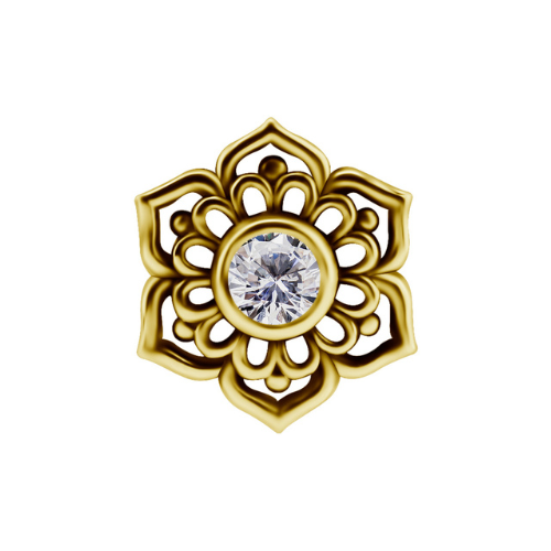 Piercing vissable fleur avec oxyde de zirconium