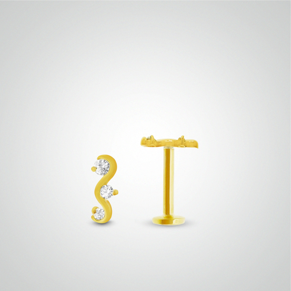 Piercing adélaïde or jaune avec oxydes de zirconium
