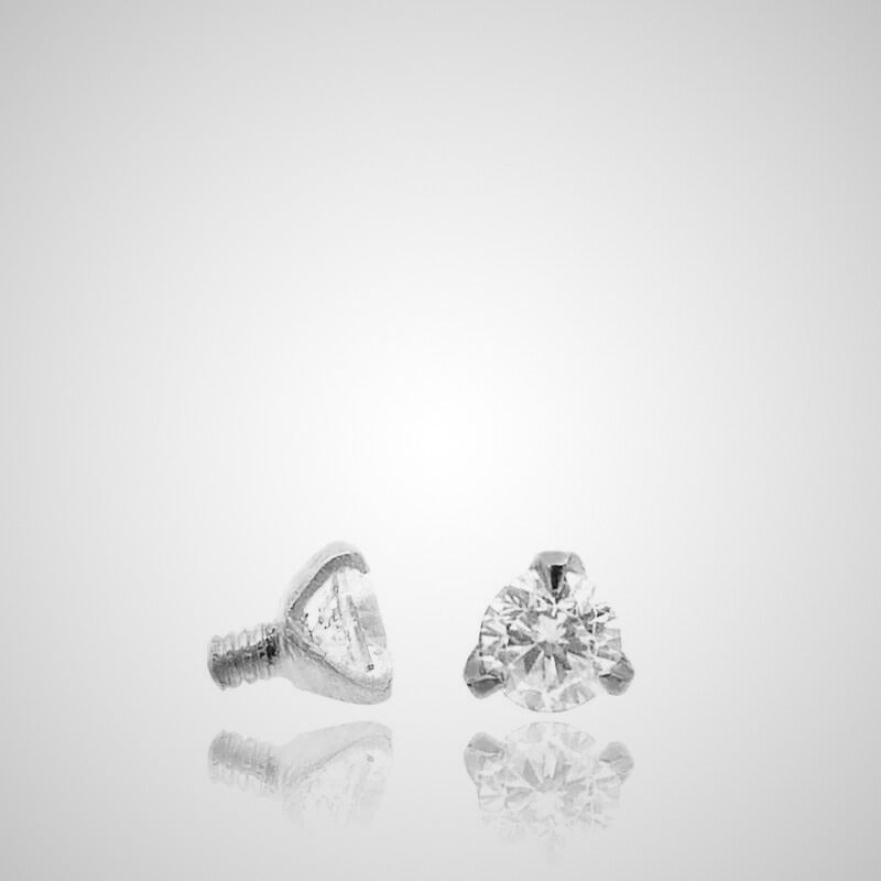 Piercing microdermal or blanc avec oxyde de ziconium