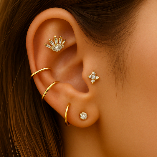 Piercing "mystique" vissable en or jaune 18 carats