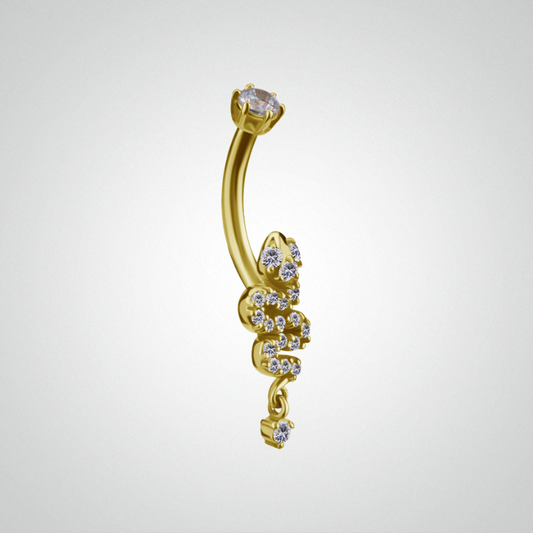 Piercing nombril serpent en or 18 carats
