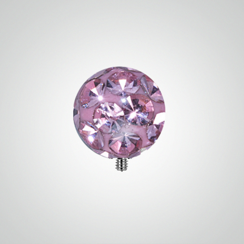 Yellow gold screw-on piercing with Swarovski crystal