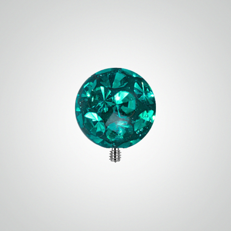 Yellow gold screw-on piercing with Swarovski crystal