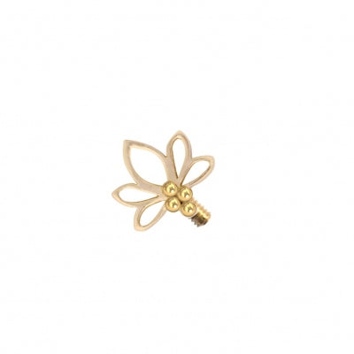 Piercing hélix or jaune fleur de lotus
