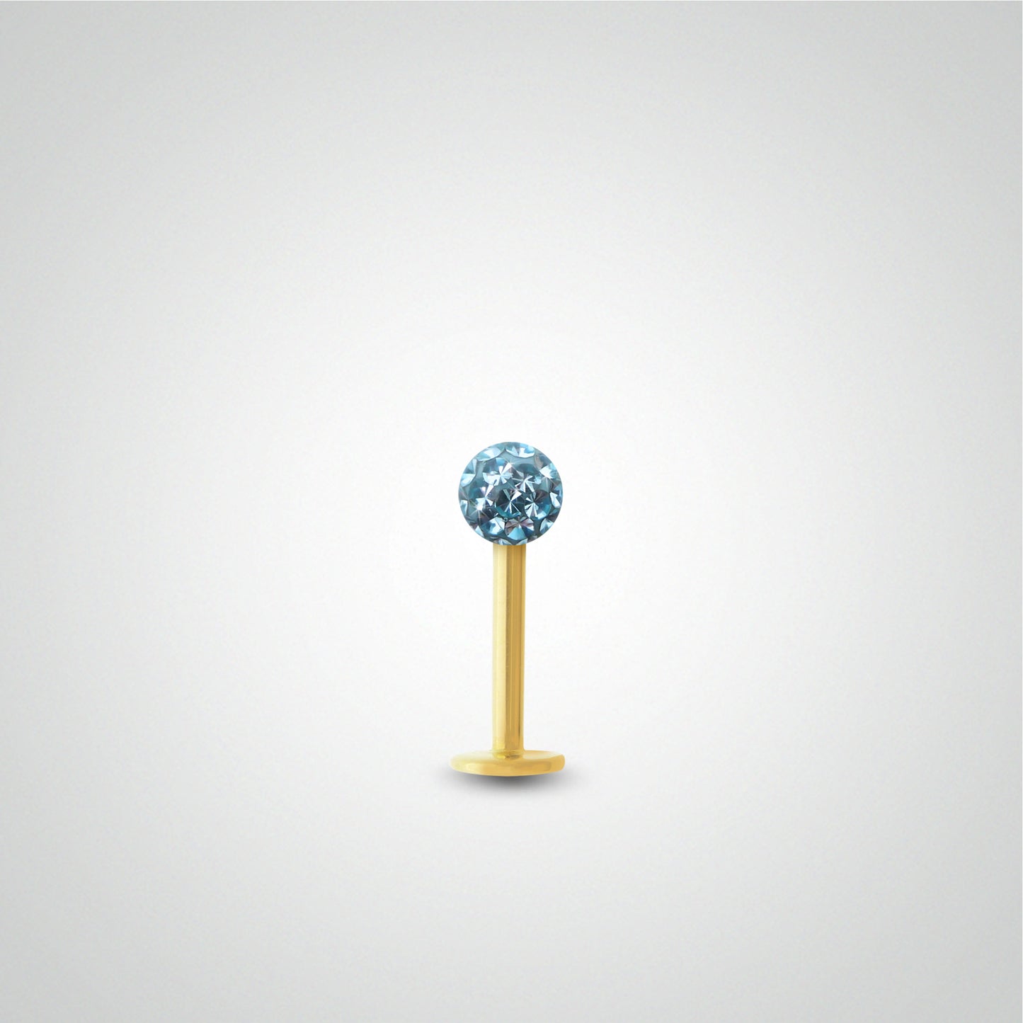 Yellow gold earring with Swarovski crystal ball