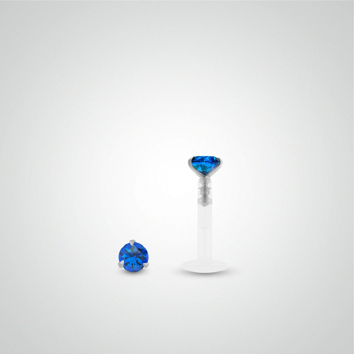 Piercing anti-hélix or blanc avec saphir 0,05 carats
