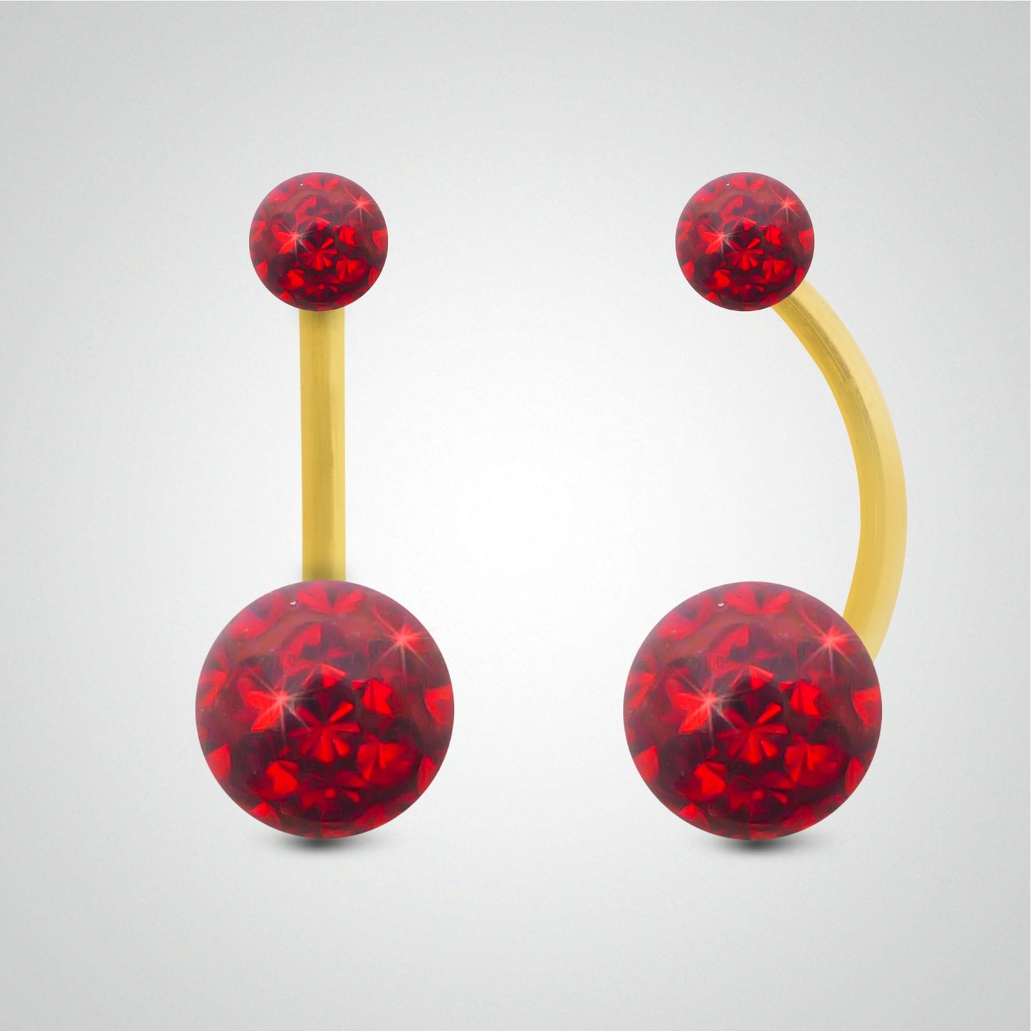 Piercing de nombril en or jaune et cristal de Swarovski (grand modèle)