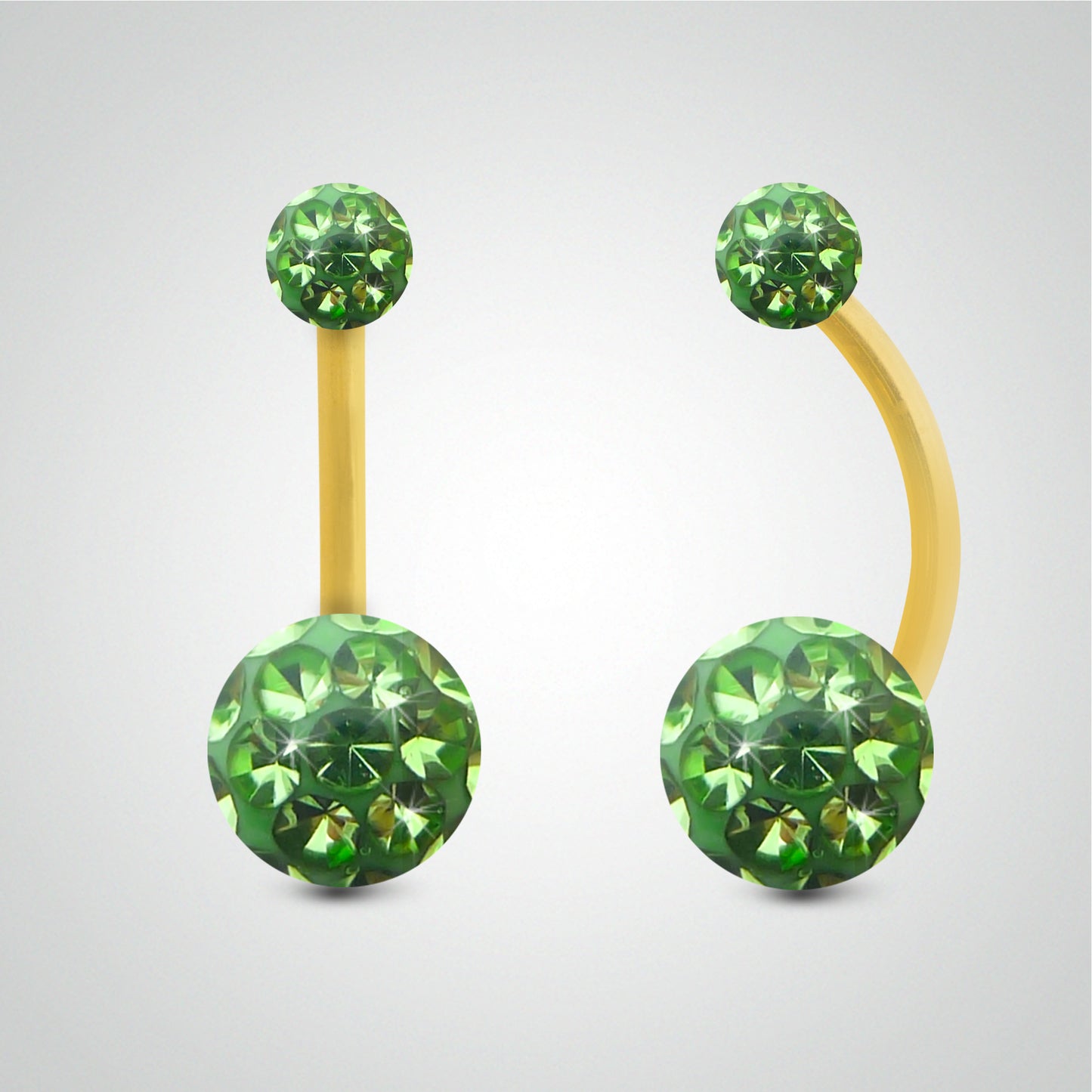 Piercing de nombril en or jaune et cristal de Swarovski (grand modèle)