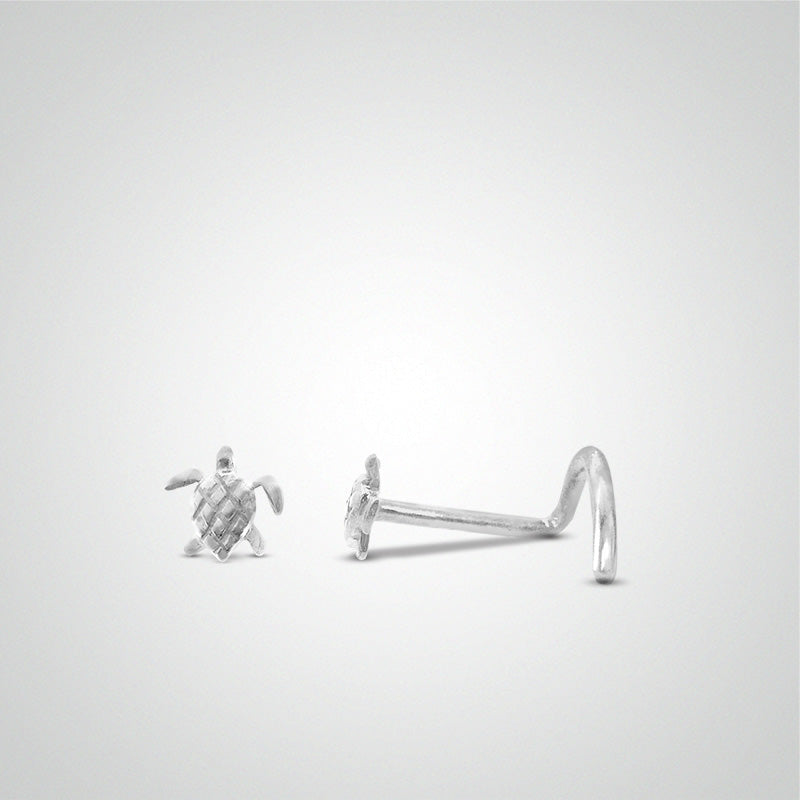 White gold turtle nose piercing