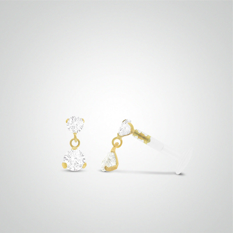 Piercing helix or jaune pendentif avec un oxyde de zirconium