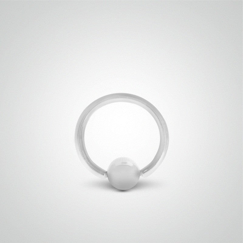 Anneau avec boule or blanc (1,2mm) pour piercing rook et daith