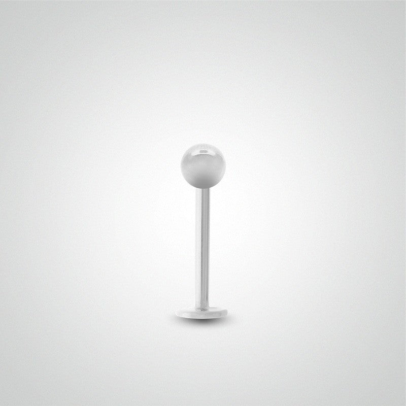Boucle d'oreille en or blanc avec boule
