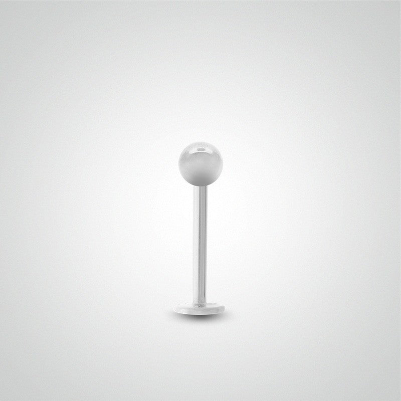 Boucle d'oreille en or blanc avec boule