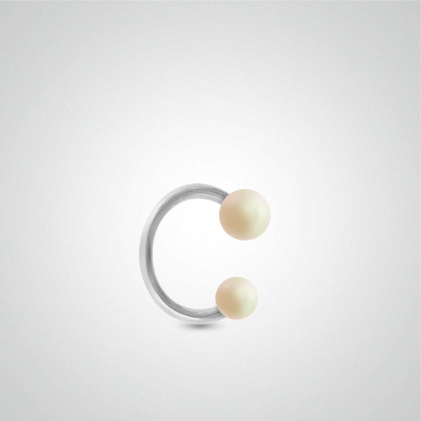 Earrings with real pearls and white gold horseshoe