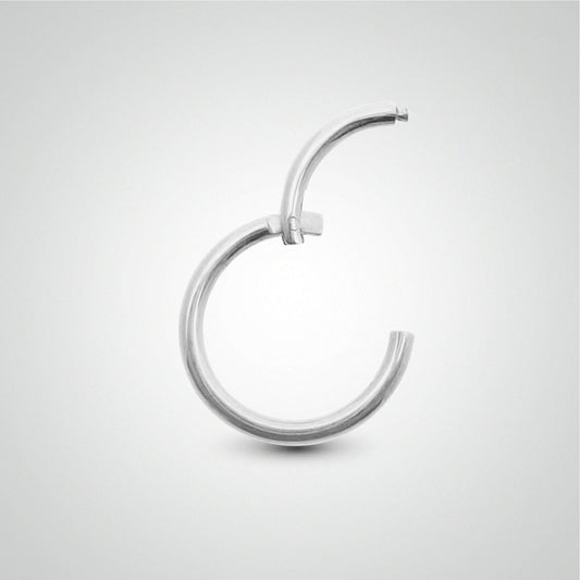 Piercing anneau clicker en or blanc pose manuelle (1,2mm)