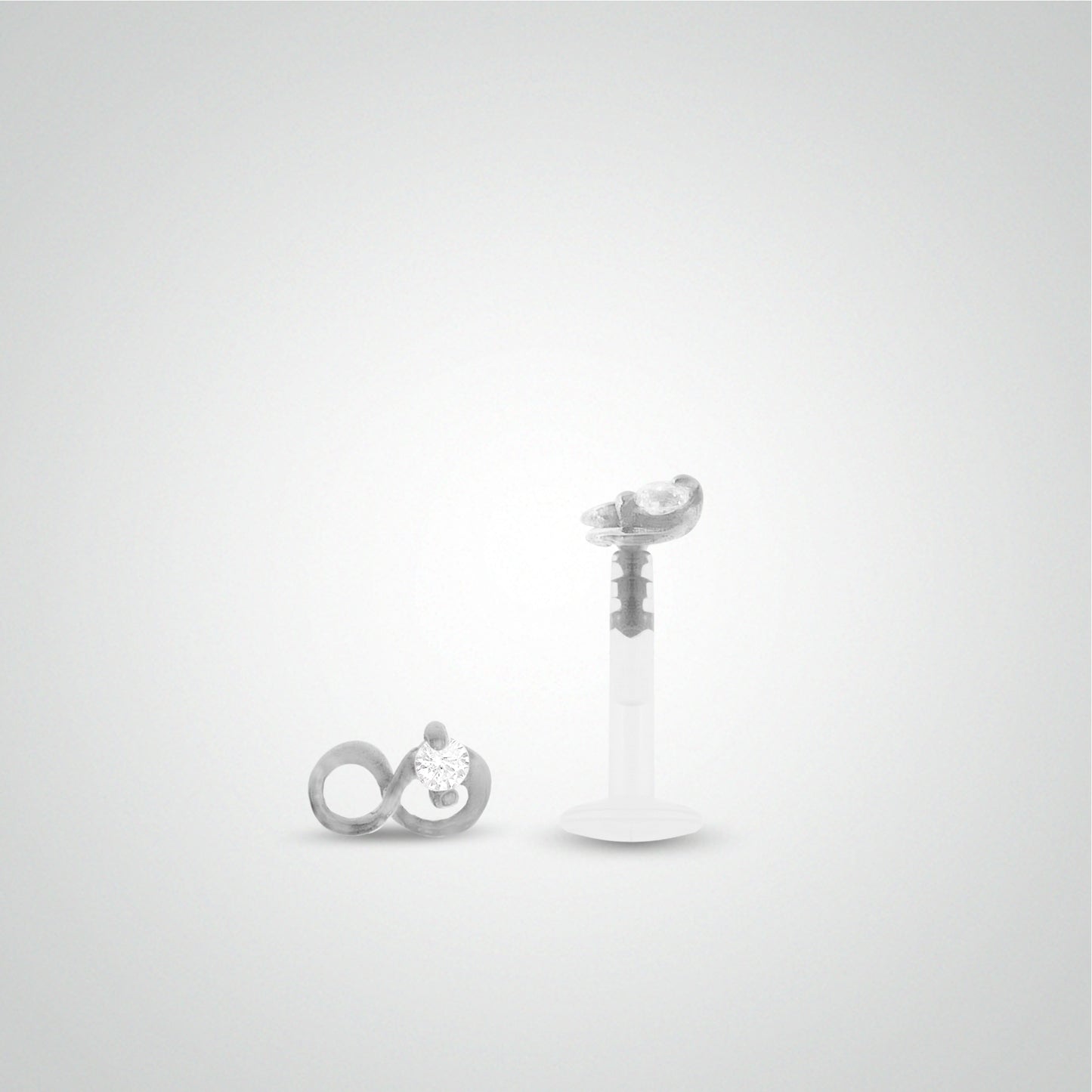Piercing antihelix infini en or blanc