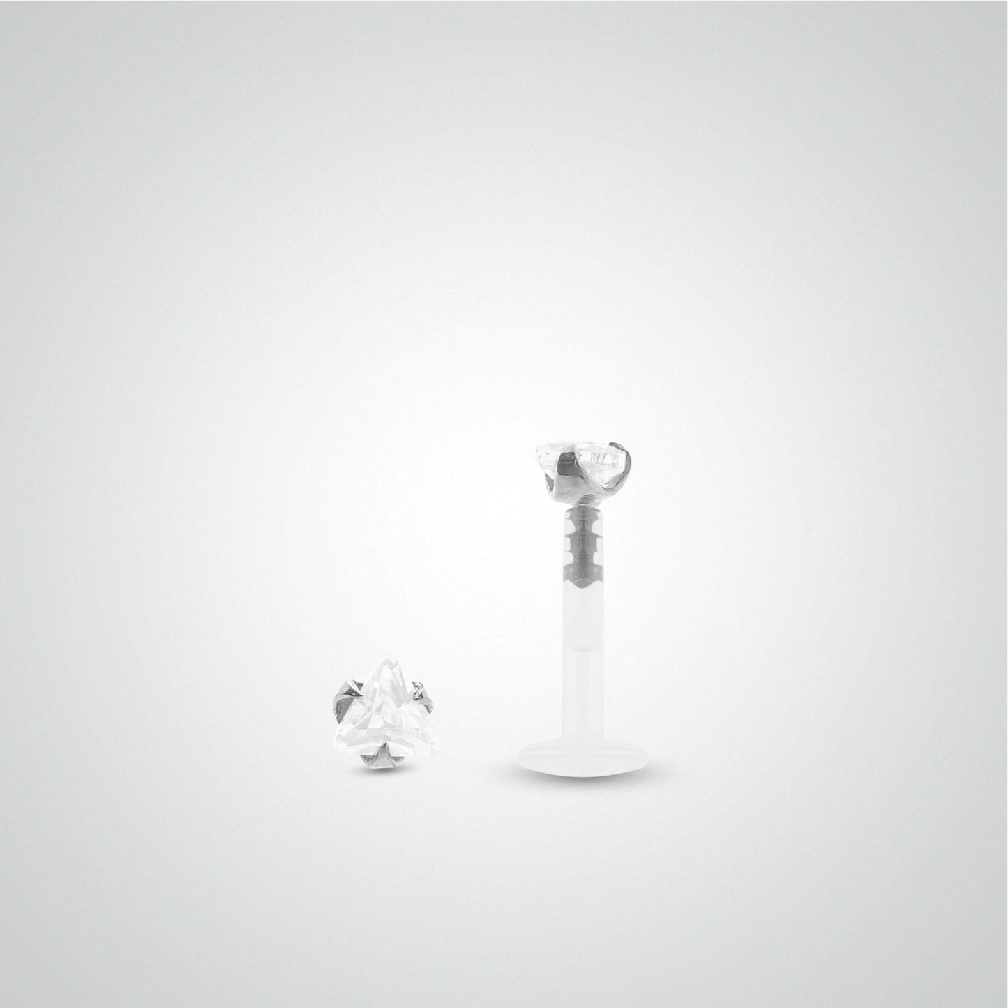 Piercing forward helix or blanc avec un oxyde de zirconium triangle