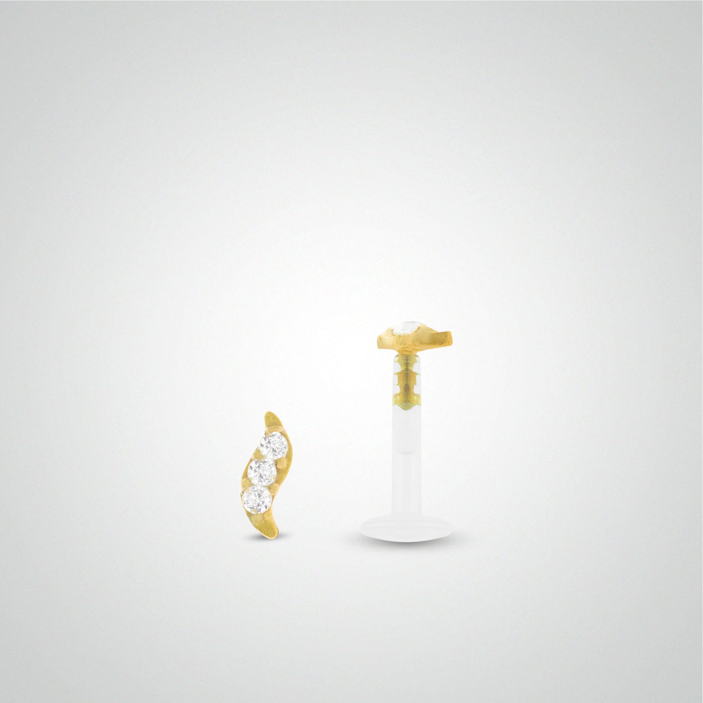 Yellow gold leaf anti-helix piercing