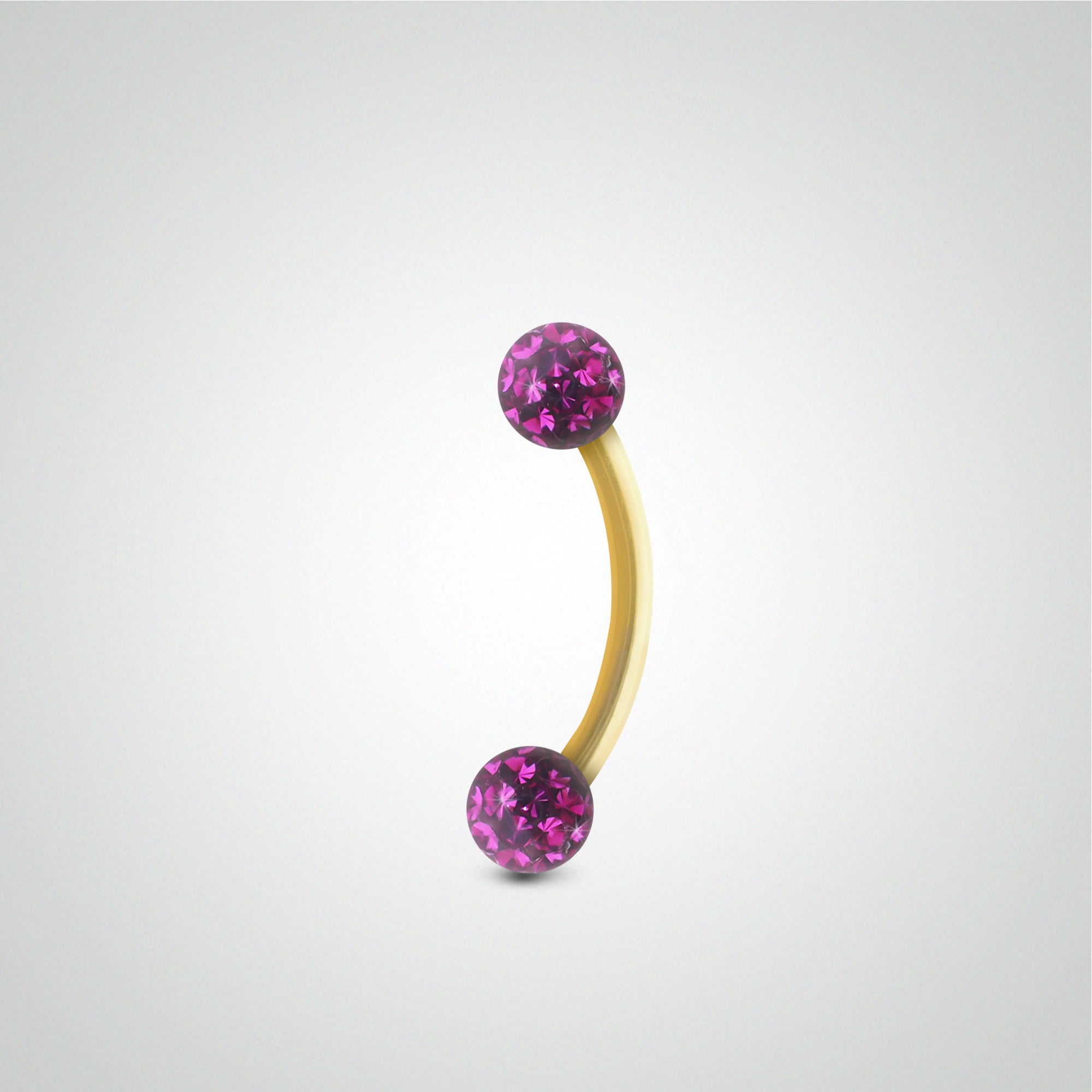 Piercing arcade barre courbe or et boule cristal de Swarovski Ezor