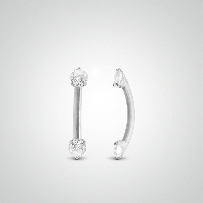0.05 carat diamond arch piercing in white gold