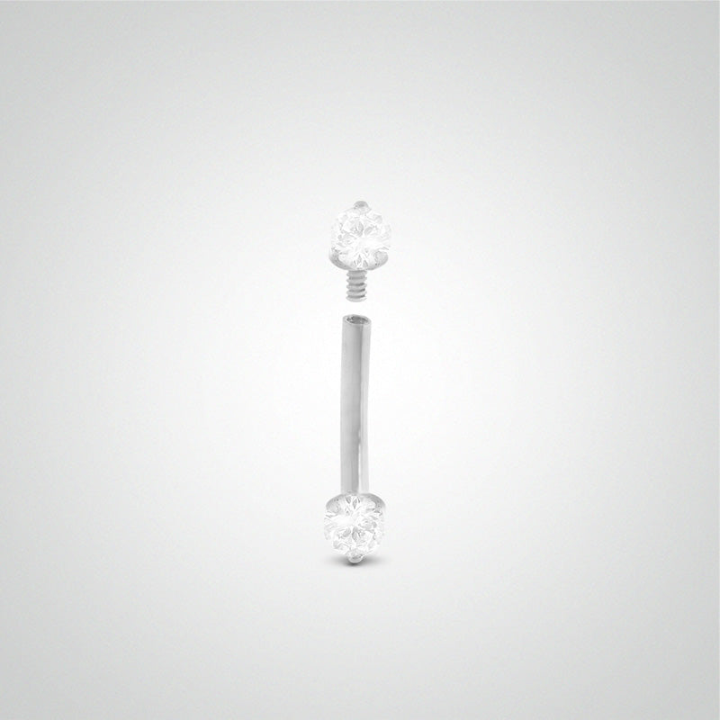 Piercing d'arcade diamant 0,05 carats en or blanc