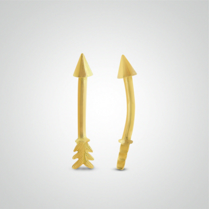 Piercing d'arcade flèche or jaune