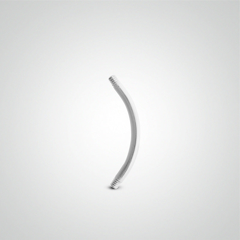 Piercing barre courbe or blanc (1,2mm)