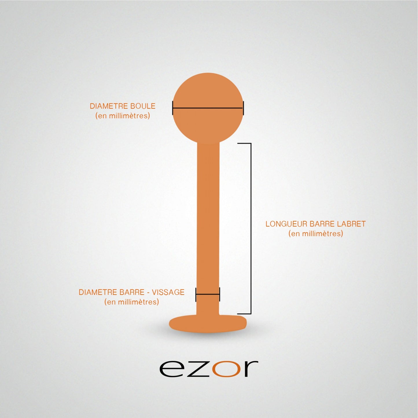Boucle d'oreille en or blanc avec boule et zircon