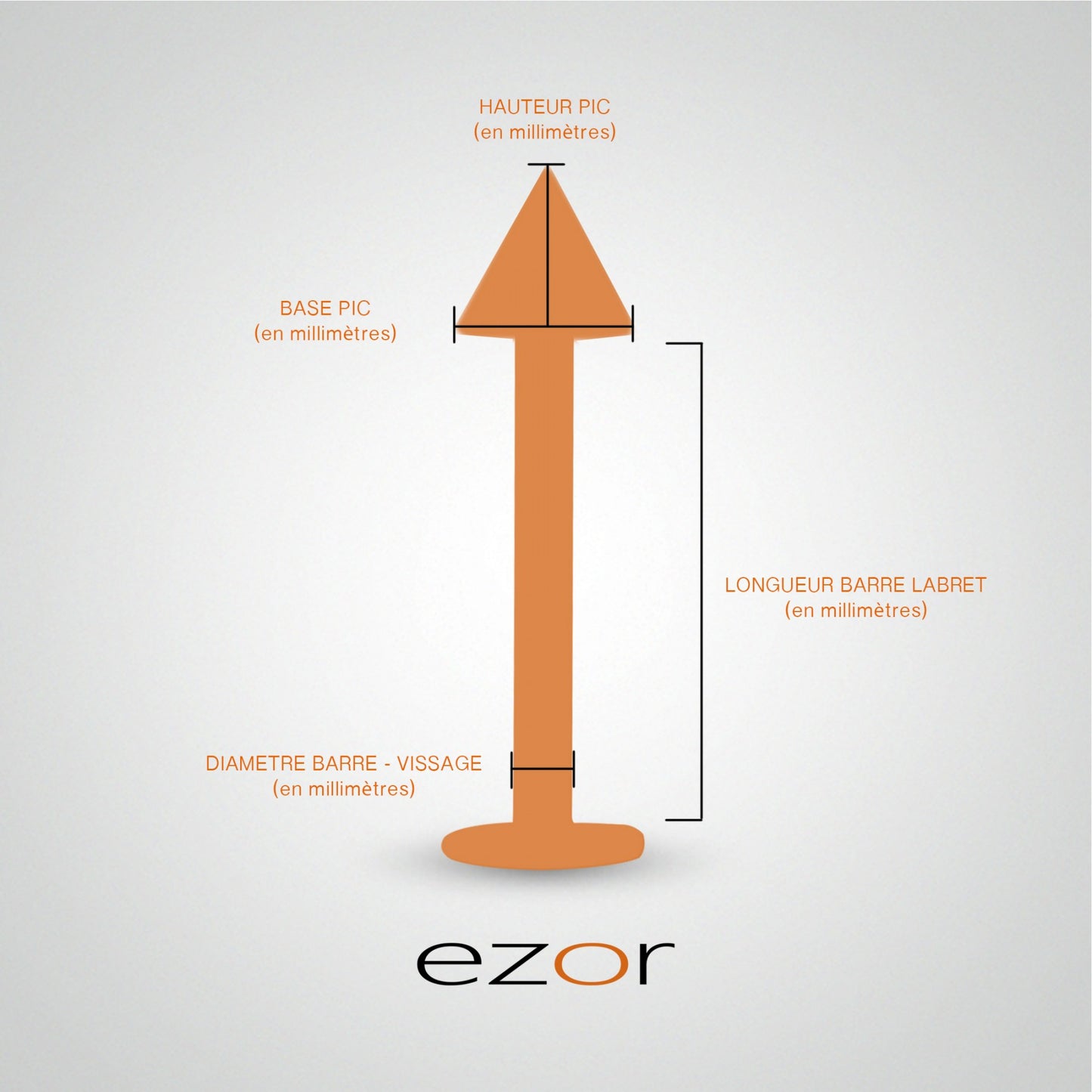 Boucle d'oreile avec pic en or blanc