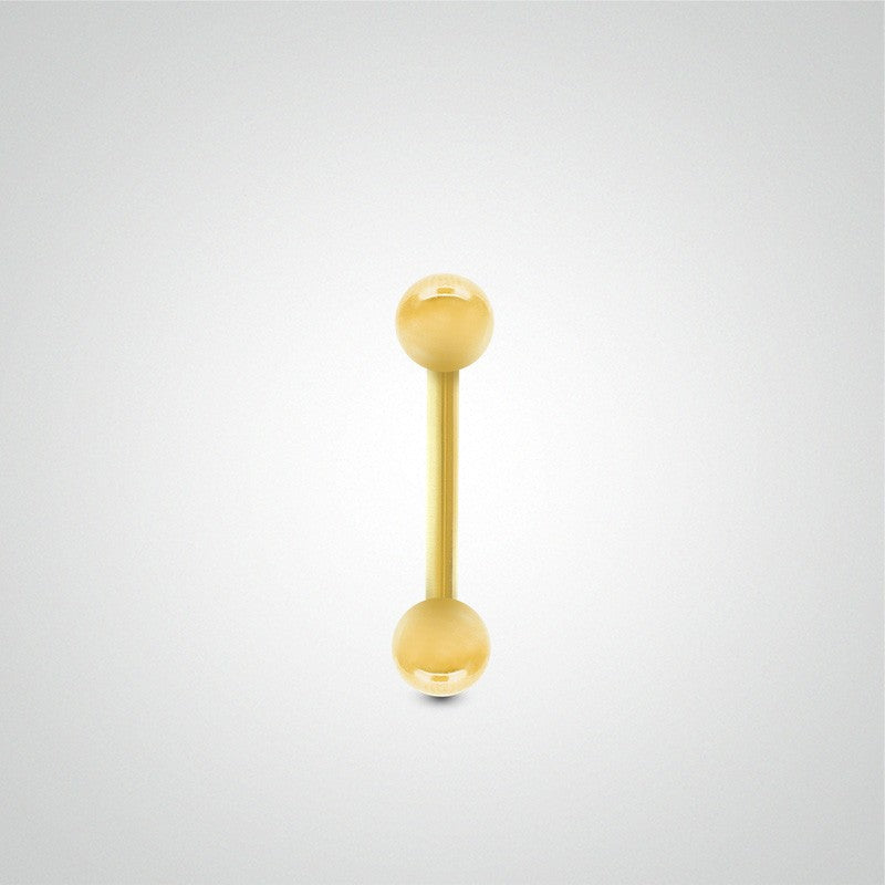 Piercing conch en or jaune avec deux boules