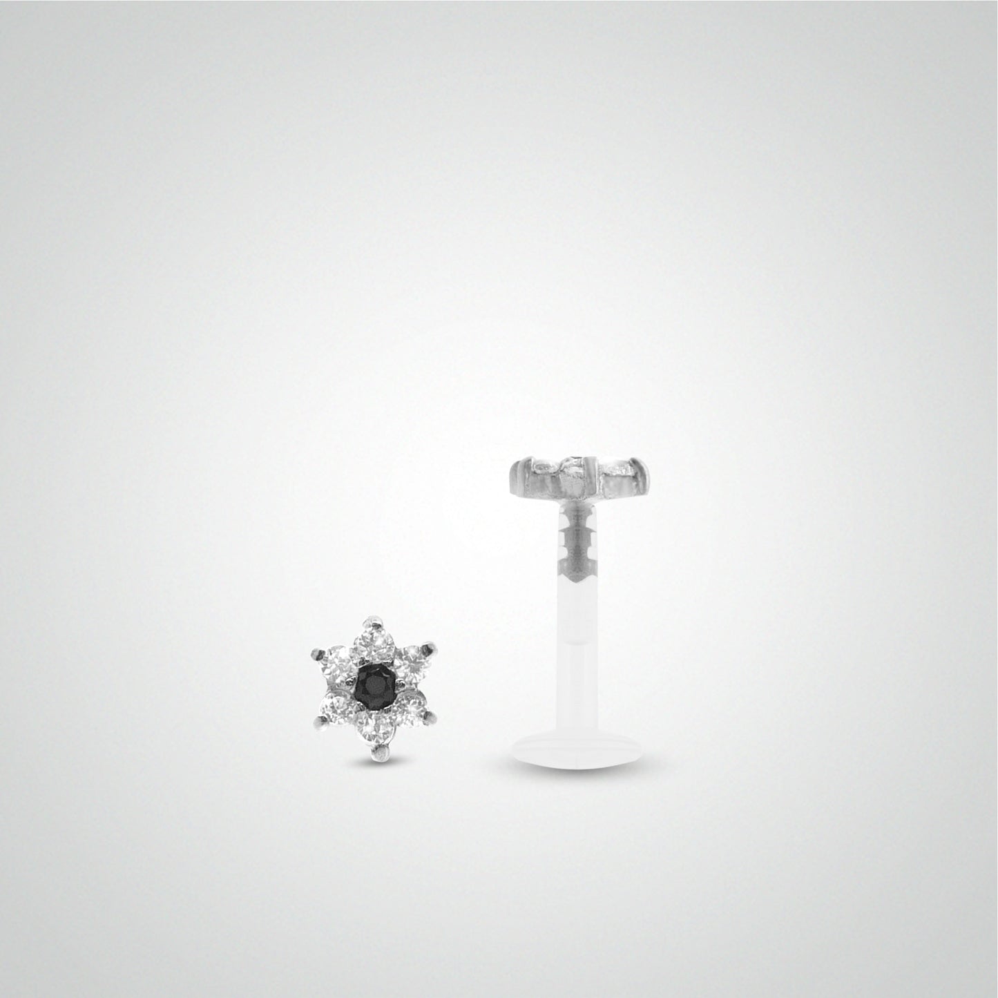 Piercing conch fleur en or blanc