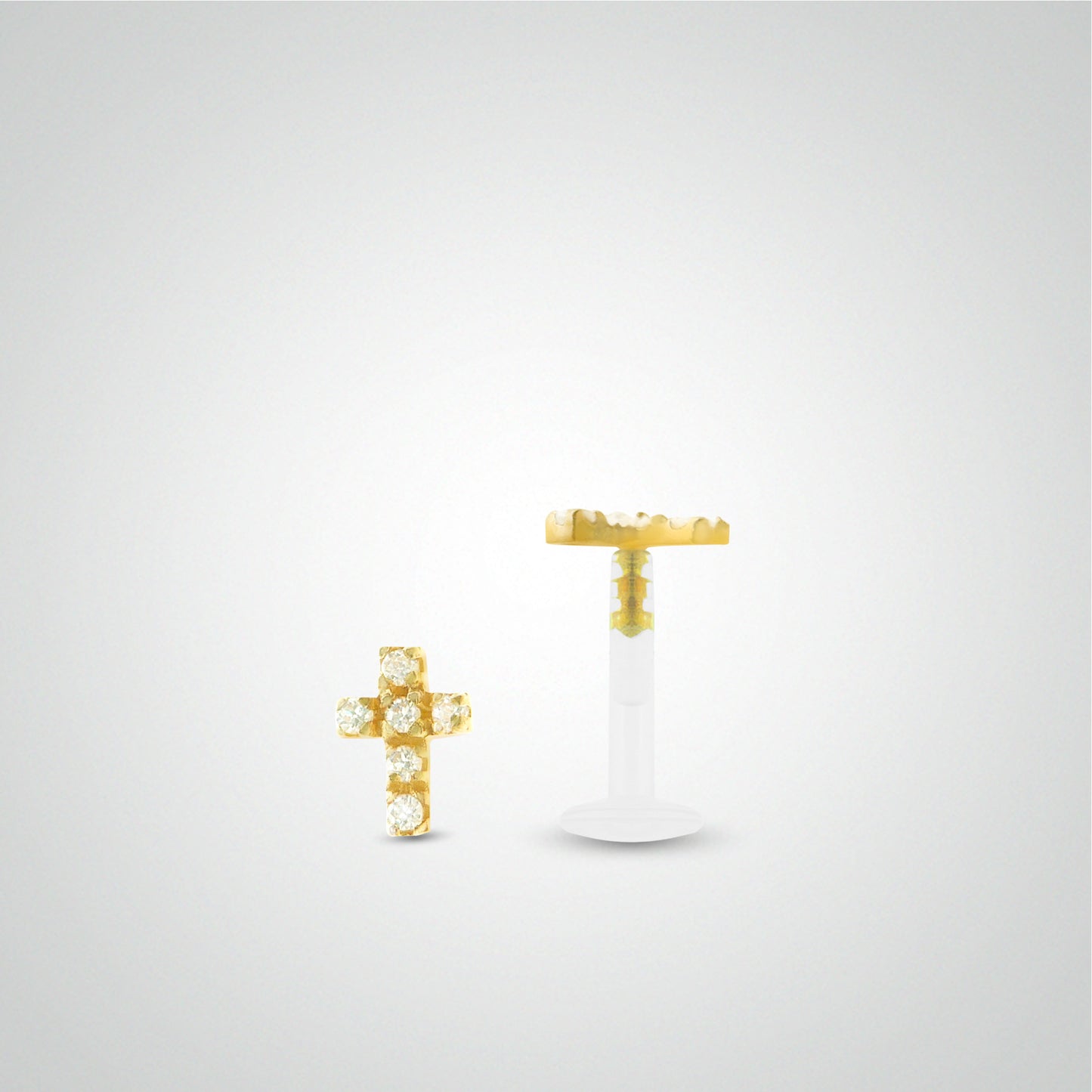 Piercing conch croix or jaune
