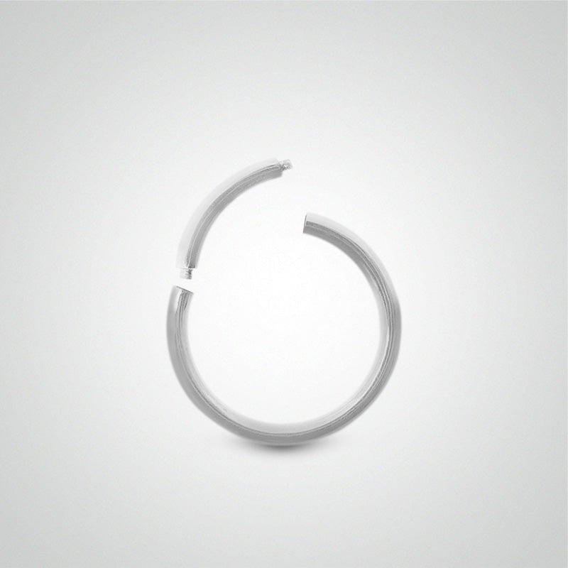 Piercing d'hélix anneau segment en or blanc (1,2mm)