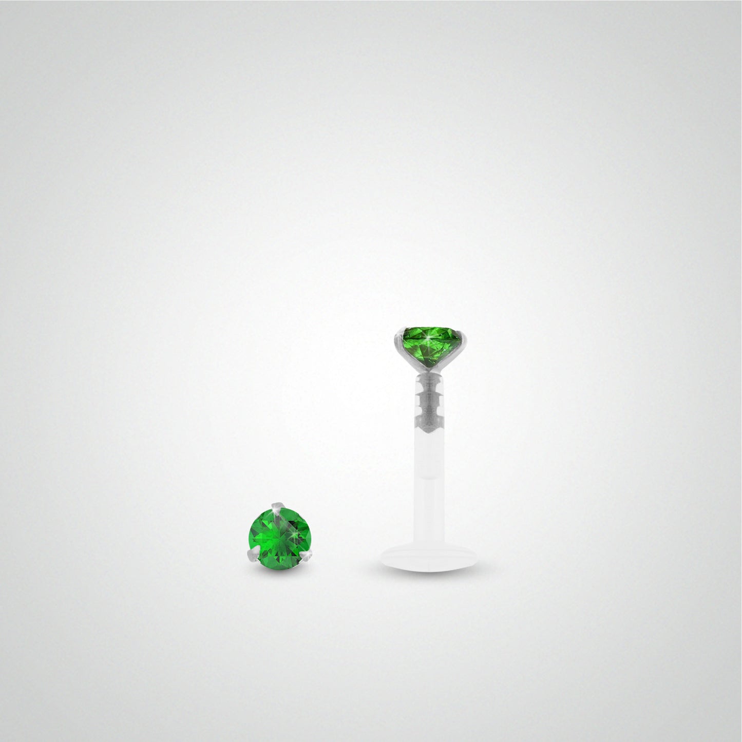 0.05 carat emerald helix piercing in white gold