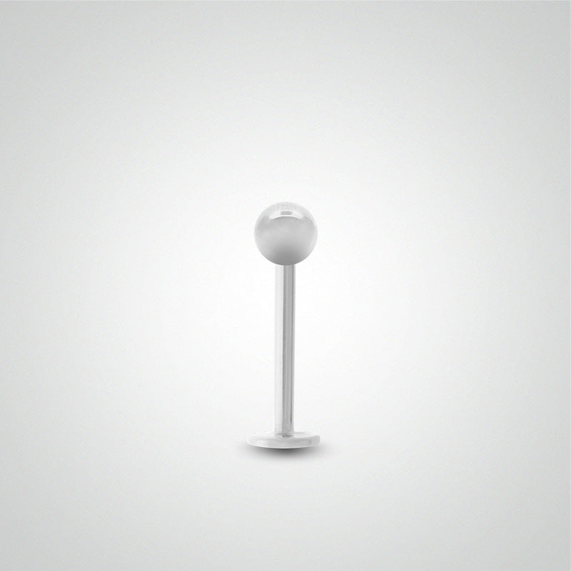 White gold helix piercing with ball