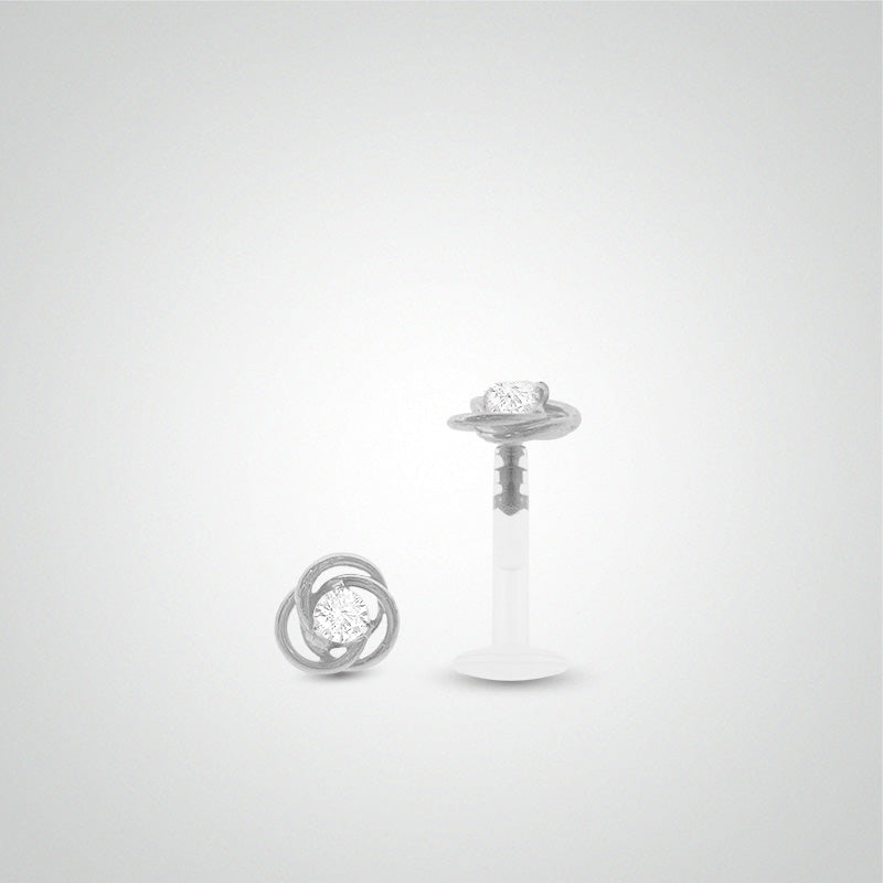 White gold flower helix piercing