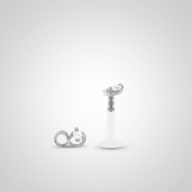 White gold infinity helix piercing