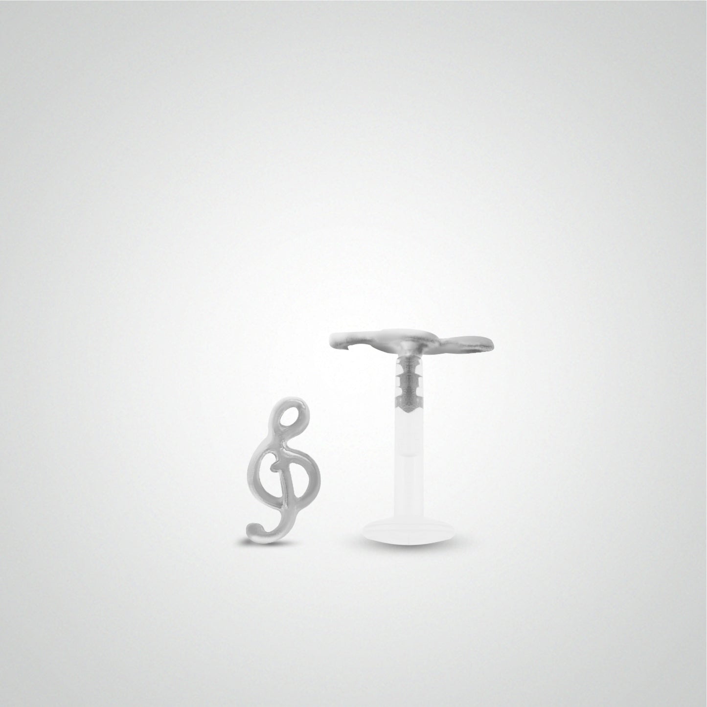 White gold treble clef helix piercing