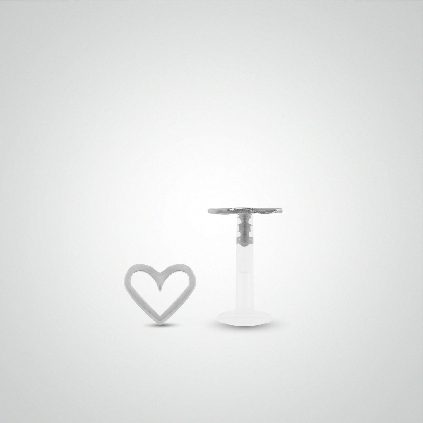 White gold heart helix piercing