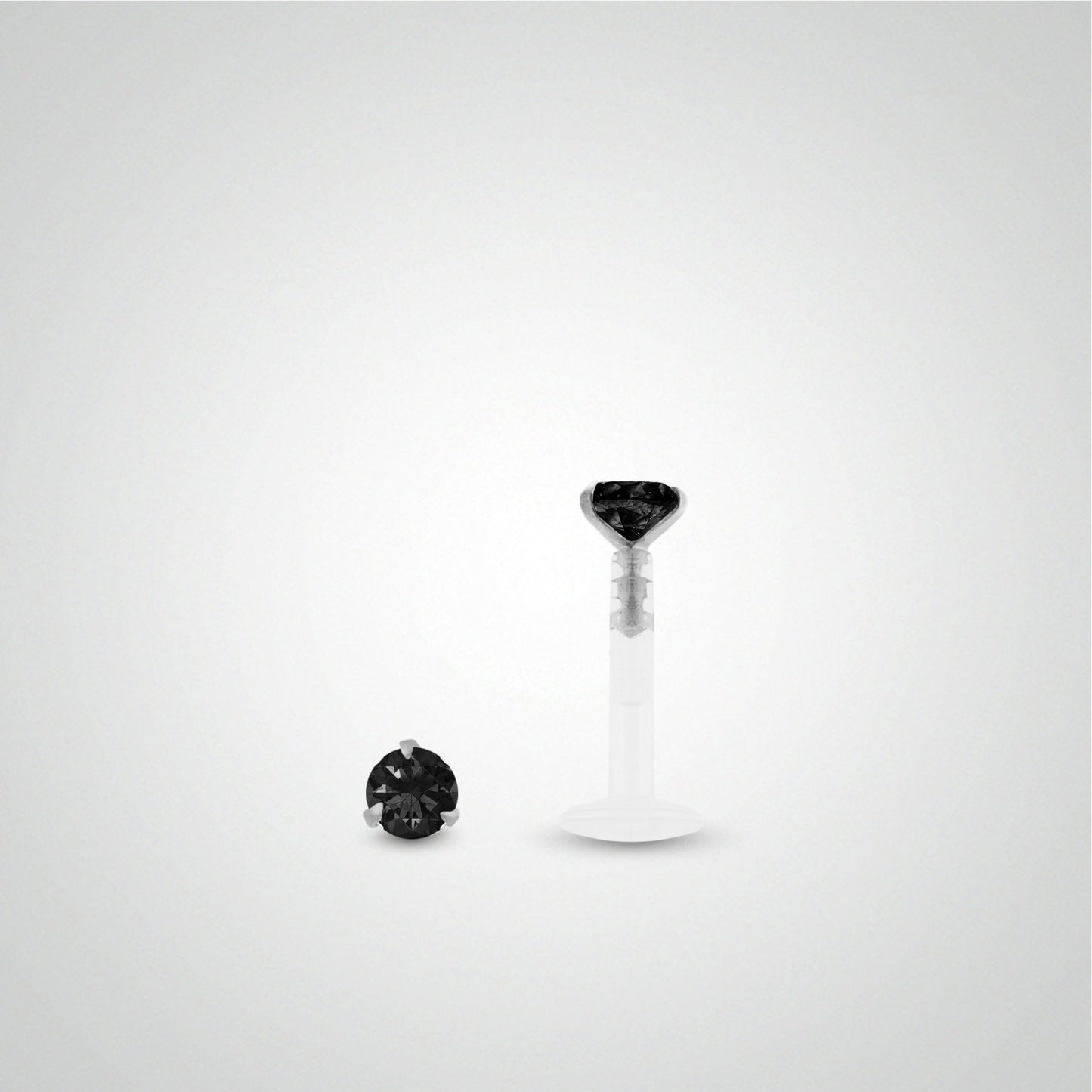 0.05 carat black diamond anti-helix piercing in white gold