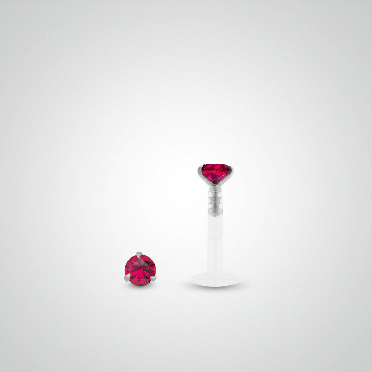 0.05 carat ruby helix piercing in white gold