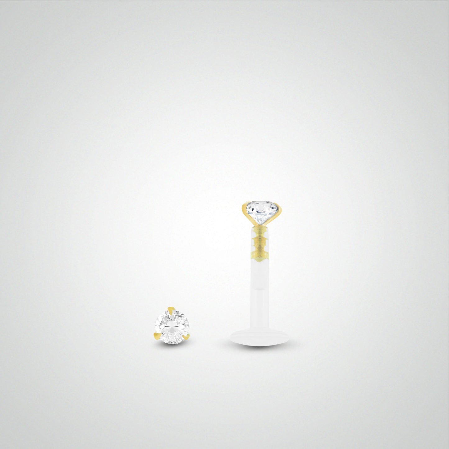 Piercing helix diamant 0,02 carats en or jaune
